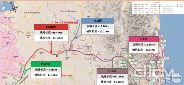 阿联酋铁路二期项目线路图